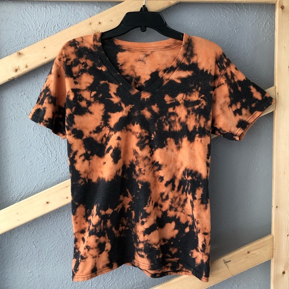 Bleach Tie Dye T-Shirt – Dark Gray Bleach Shirt - Size Small - Upcycled - Picture 1 of 5